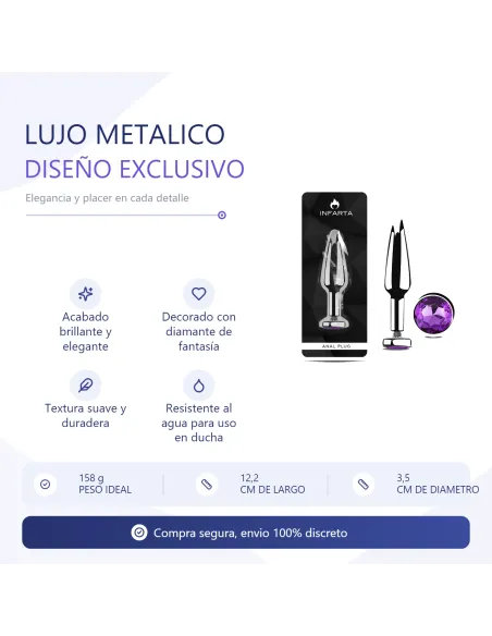 Anal plug titan metal medium dark purple | Infarta toys | Plugs