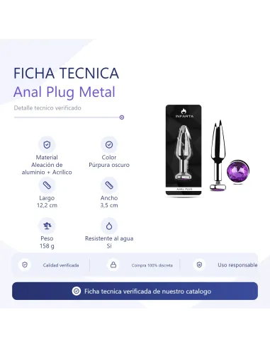 Anal plug titan metal medium dark purple | Infarta toys | Plugs