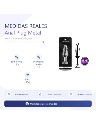 Anal plug titan metal medium dark purple | Infarta toys | Plugs
