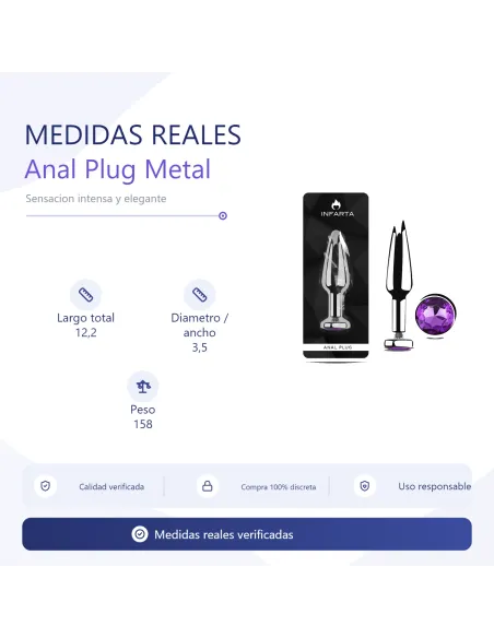 Anal plug titan metal medium dark purple | Infarta toys | Plugs