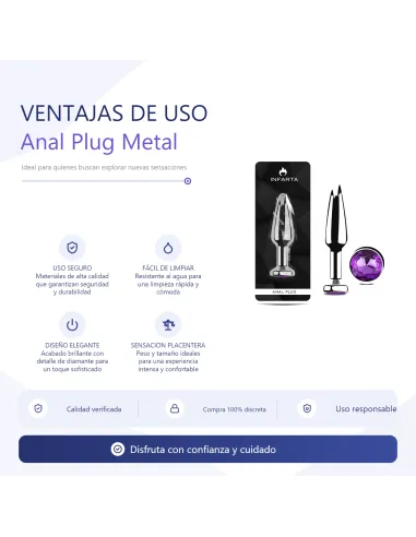 Anal plug titan metal medium dark purple | Infarta toys | Plugs