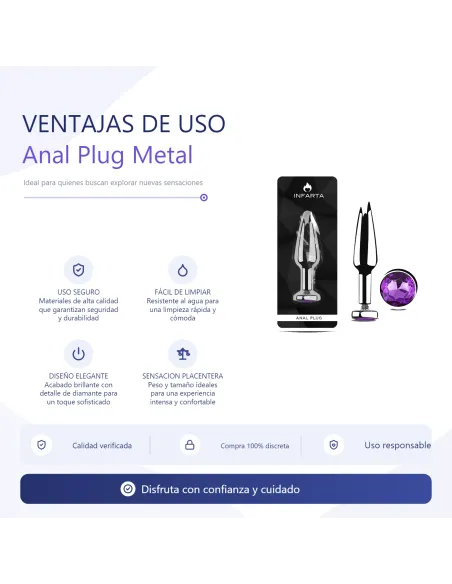 Anal plug titan metal medium dark purple | Infarta toys | Plugs