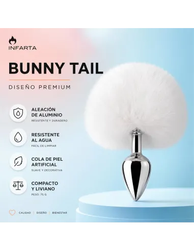 Anal plug bunny metal small white | Infarta toys | Plugs