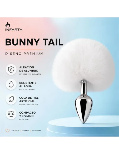 Anal plug bunny metal small white | Infarta toys | Plugs