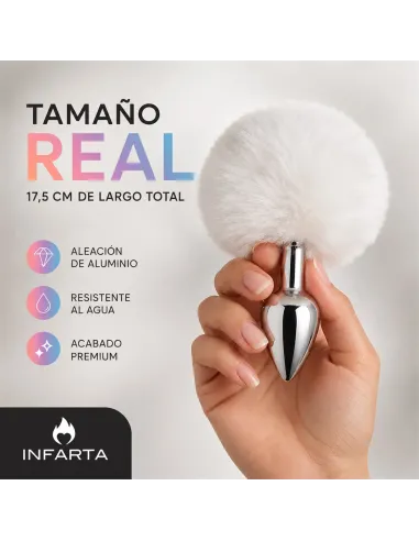 Anal plug bunny metal small white | Infarta toys | Plugs