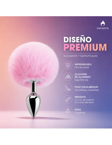 Anal plug bunny metal small pink | Infarta toys | Plugs