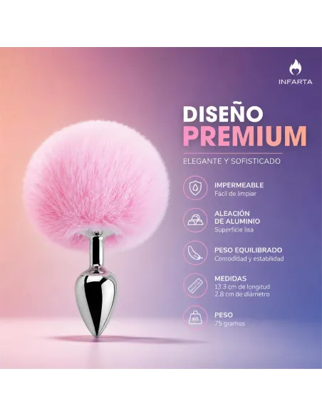 Anal plug bunny metal small pink | Infarta toys | Plugs