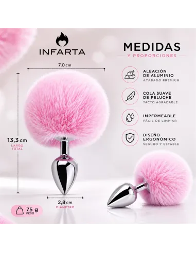Anal plug bunny metal small pink | Infarta toys | Plugs