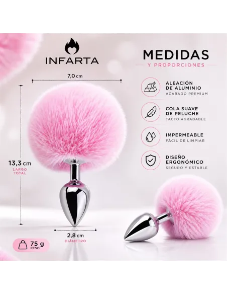 Anal plug bunny metal small pink | Infarta toys | Plugs