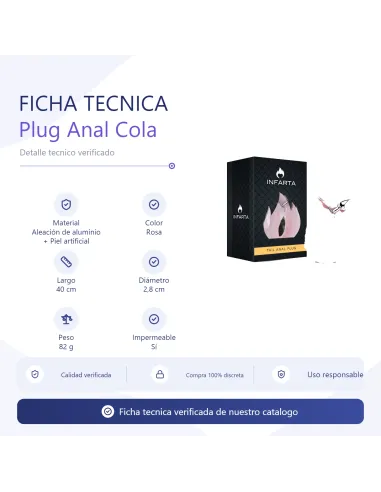 Anal plug tail metal small pink | Infarta toys | Plugs