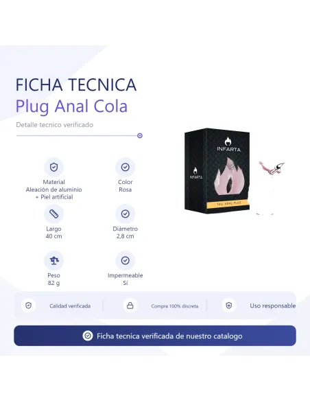 Anal plug tail metal small pink | Infarta toys | Plugs