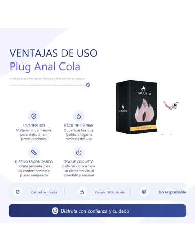 Anal plug tail metal small pink | Infarta toys | Plugs