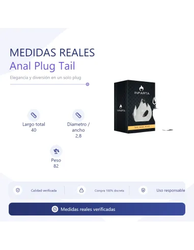 Anal plug tail metal small white | Infarta toys | Plugs