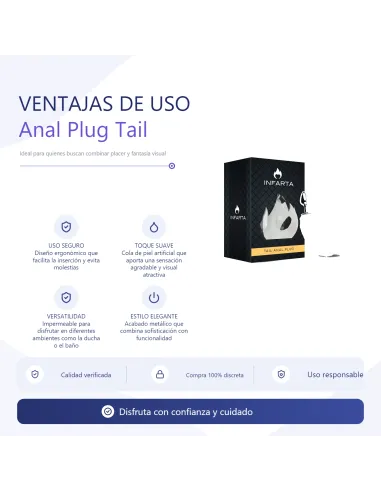Anal plug tail metal small white | Infarta toys | Plugs