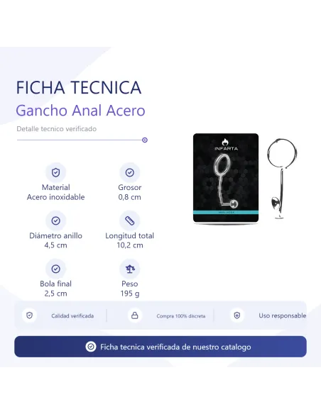 Anal ring hook steel small | Infarta toys | Plugs