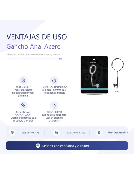 Anal ring hook steel small | Infarta toys | Plugs