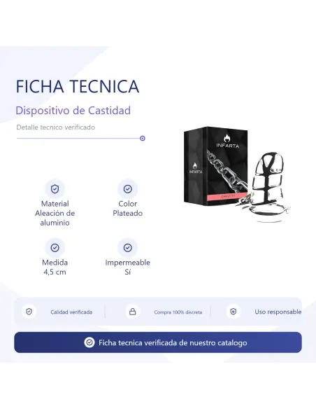 Chastity sentinel metal medium | Infarta toys | Castidad
