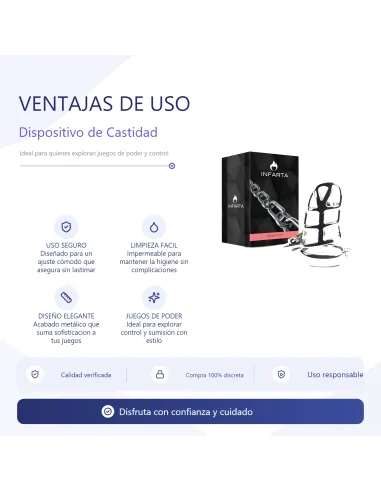 Chastity sentinel metal medium | Infarta toys | Castidad