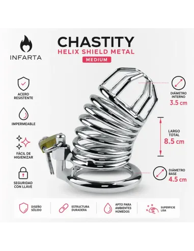 Chastity helix shield metal medium | Infarta toys | Castidad