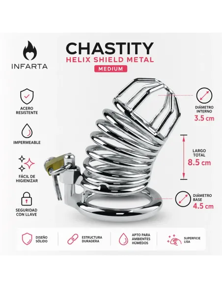 Chastity helix shield metal medium | Infarta toys | Castidad