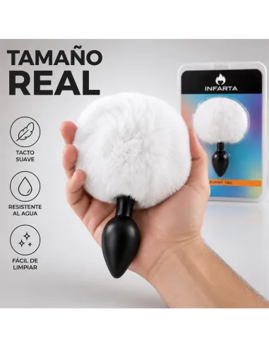 Anal plug bunny silicone large white | Infarta toys | Plugs