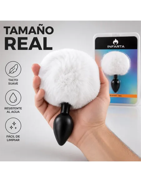 Anal plug bunny silicone large white | Infarta toys | Plugs