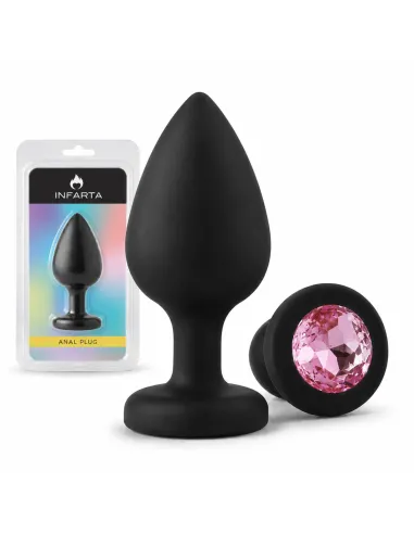 Anal plug gemmo silicone medium black plug - pink diamond | Infarta toys | Plugs