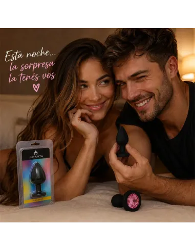 Anal plug gemmo silicone medium black plug - pink diamond | Infarta toys | Plugs