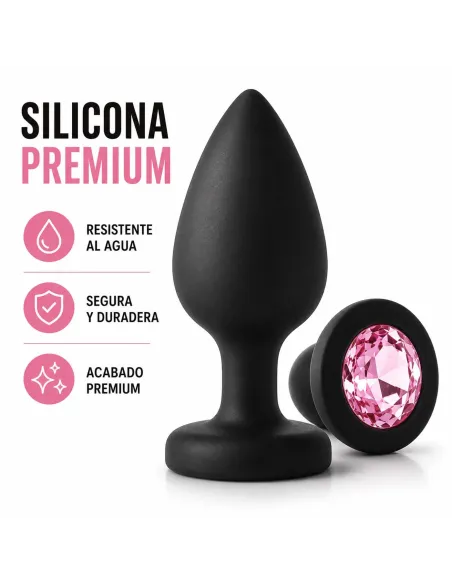Anal plug gemmo silicone medium black plug - pink diamond | Infarta toys | Plugs