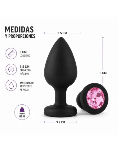 Anal plug gemmo silicone medium black plug - pink diamond | Infarta toys | Plugs