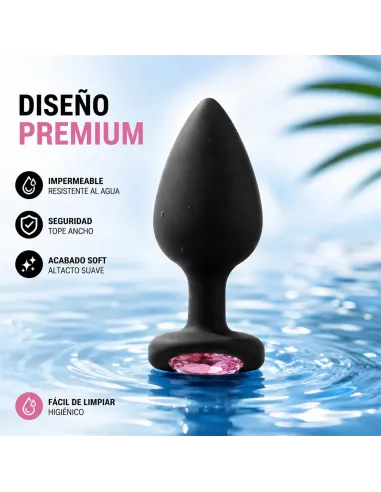 Anal plug gemmo silicone medium black plug - pink diamond | Infarta toys | Plugs