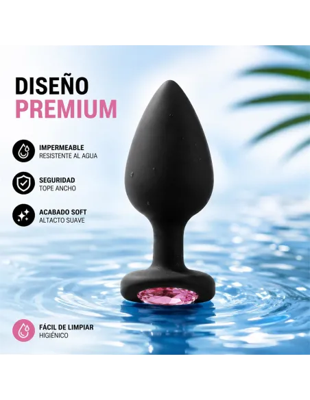 Anal plug gemmo silicone medium black plug - pink diamond | Infarta toys | Plugs