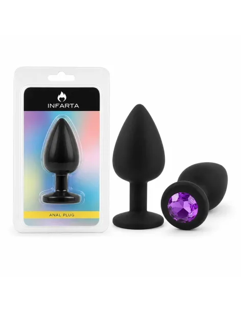 Anal plug gemmo silicone large black plug - purple diamond | Infarta toys | Plugs