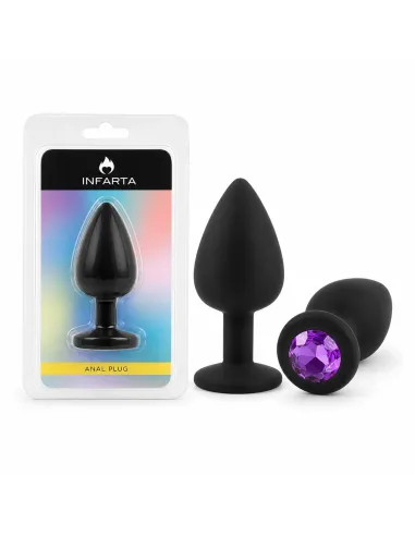 Anal plug gemmo silicone large black plug - purple diamond | Infarta toys | Plugs