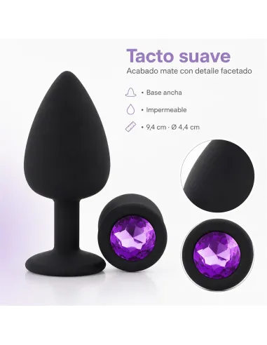 Anal plug gemmo silicone large black plug - purple diamond | Infarta toys | Plugs