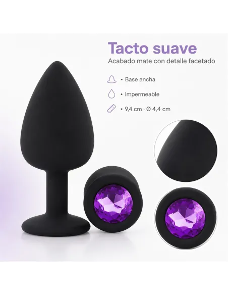 Anal plug gemmo silicone large black plug - purple diamond | Infarta toys | Plugs