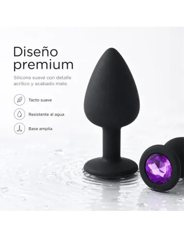 Anal plug gemmo silicone large black plug - purple diamond | Infarta toys | Plugs