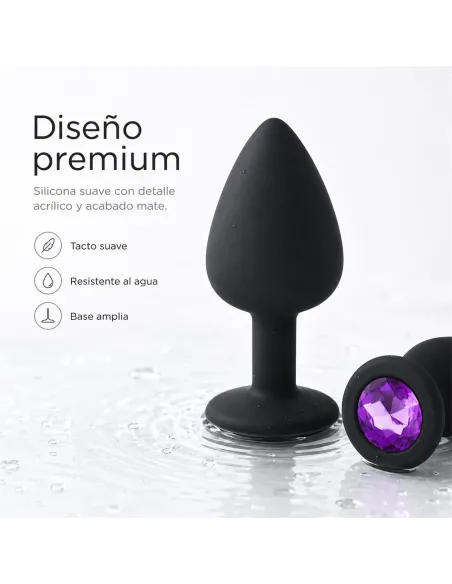 Anal plug gemmo silicone large black plug - purple diamond | Infarta toys | Plugs