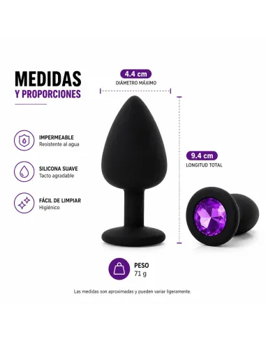 Anal plug gemmo silicone large black plug - purple diamond | Infarta toys | Plugs