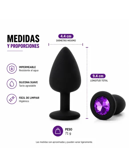 Anal plug gemmo silicone large black plug - purple diamond | Infarta toys | Plugs