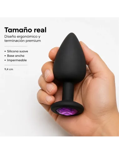 Anal plug gemmo silicone large black plug - purple diamond | Infarta toys | Plugs