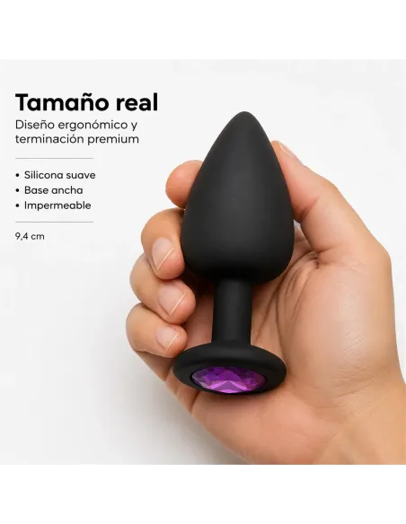 Anal plug gemmo silicone large black plug - purple diamond | Infarta toys | Plugs