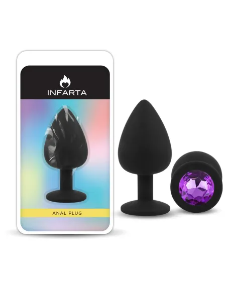 Anal plug gemmo silicone large black plug - purple diamond | Infarta toys | Plugs