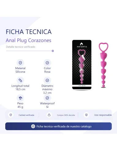 Anal plug love silicone medium pink | Infarta toys | Varitas y bolas