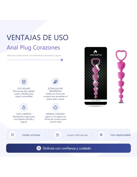 Anal plug love silicone medium pink | Infarta toys | Varitas y bolas