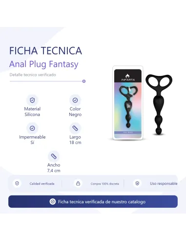 Anal plug fantasy silicone black | Infarta toys | Varitas y bolas