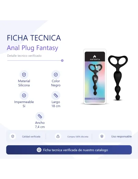 Anal plug fantasy silicone black | Infarta toys | Varitas y bolas