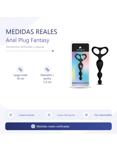 Anal plug fantasy silicone black | Infarta toys | Varitas y bolas