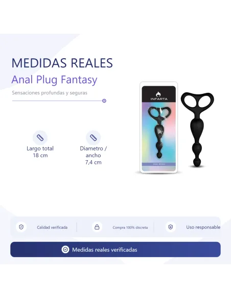 Anal plug fantasy silicone black | Infarta toys | Varitas y bolas