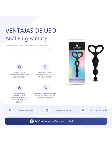 Anal plug fantasy silicone black | Infarta toys | Varitas y bolas